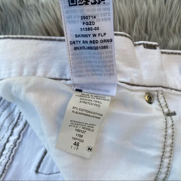 NWT True Religion Straight Jeans Men’s White 46 - Picture 6 of 6